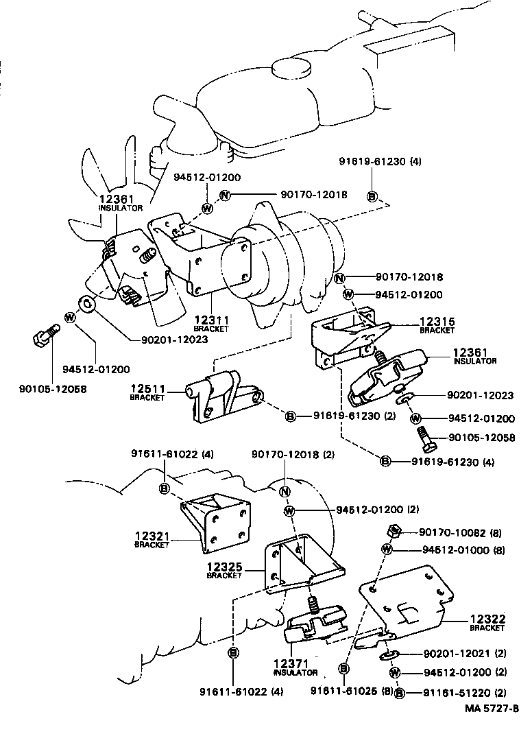 12361-56040 INSULATOR, ENGINE MOUNTING, FRONT product image