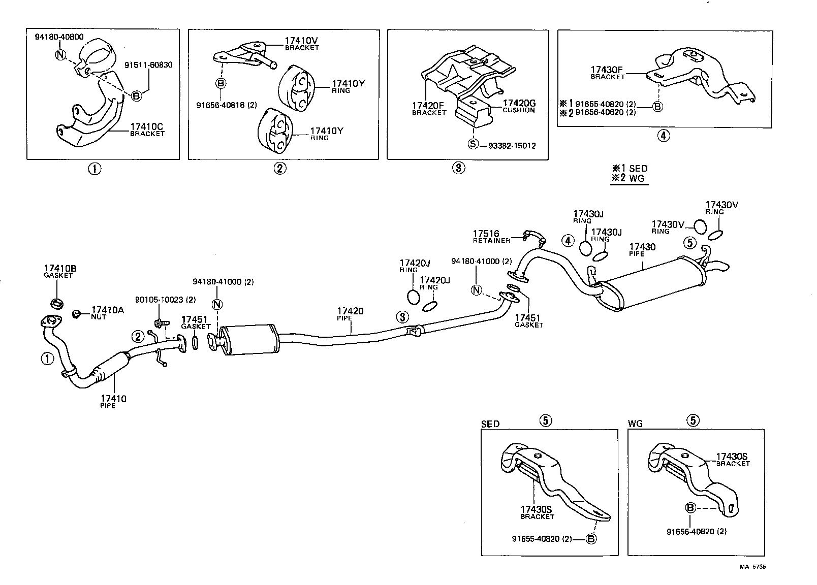 17430-64010 PIPE ASSY, EXHAUST, TAIL product image