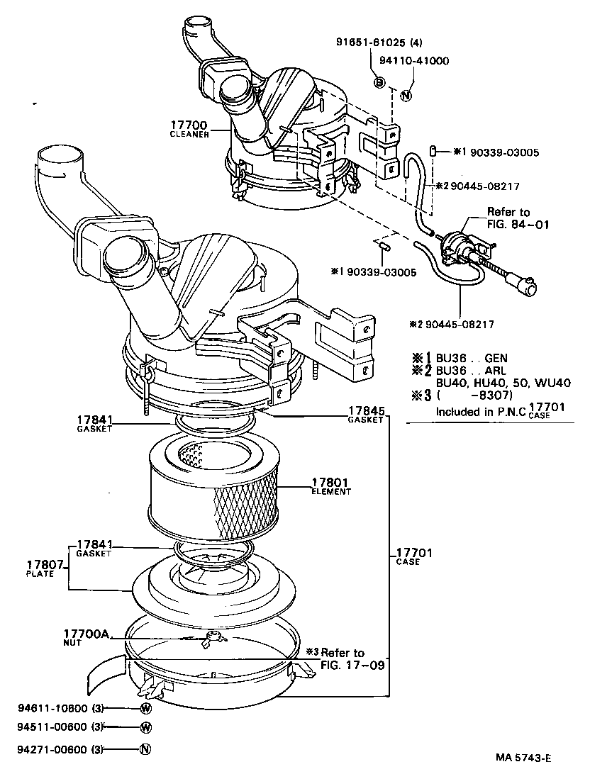 17700-56280 CLEANER ASSY, AIR product image