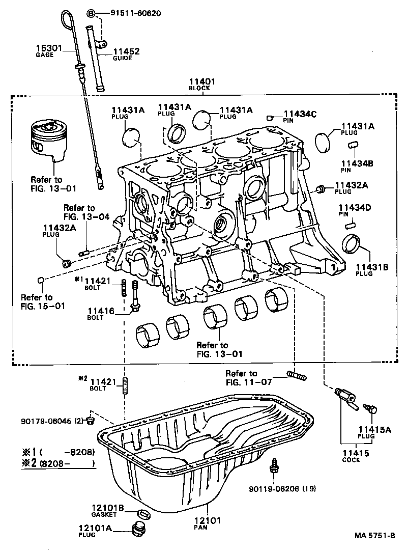 11401-19175 BLOCK SUB-ASSY, CYLINDER product image