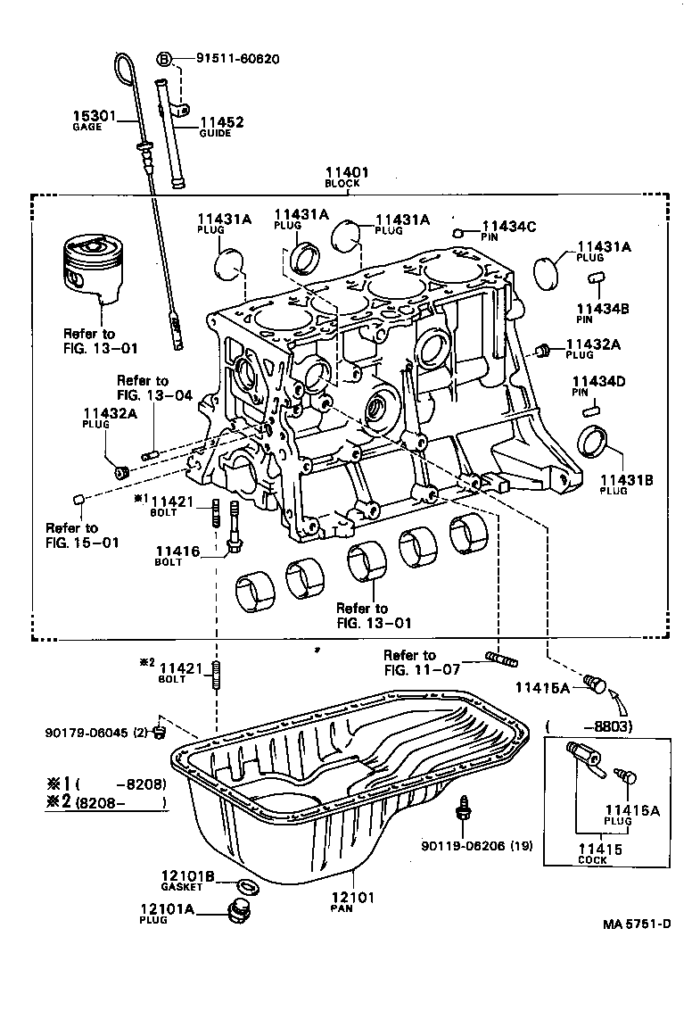 11401-19126 BLOCK SUB-ASSY, CYLINDER product image