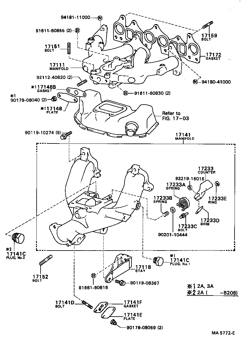 17111-15030 MANIFOLD, INTAKE product image