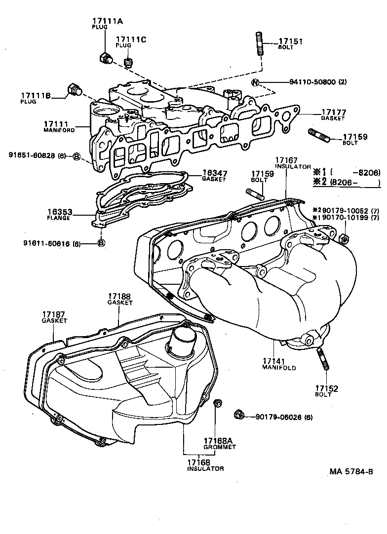 17168-35030 INSULATOR, EXHAUST MANIFOLD HEAT, NO.2 product image