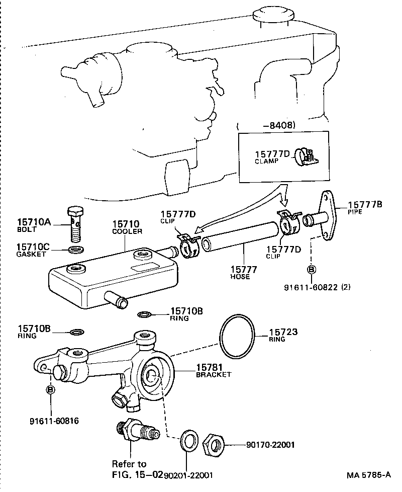 15770-61020 PIPE, OIL COOLER product image
