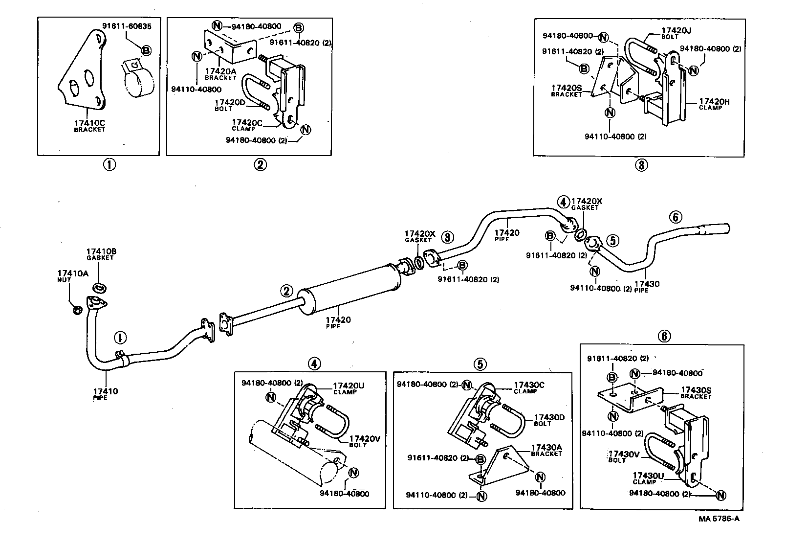 17430-56120 PIPE ASSY, EXHAUST, TAIL product image