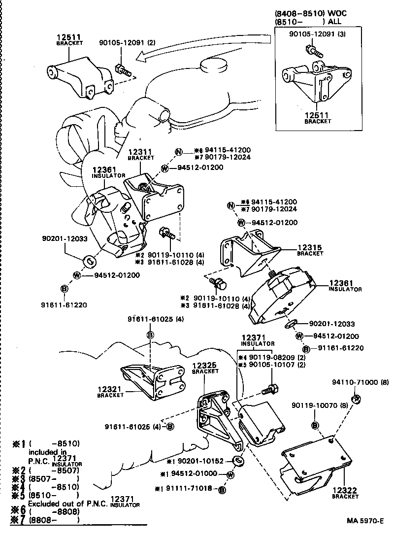 12512-61020 BRACKET, ALTERNATOR, NO.2 product image