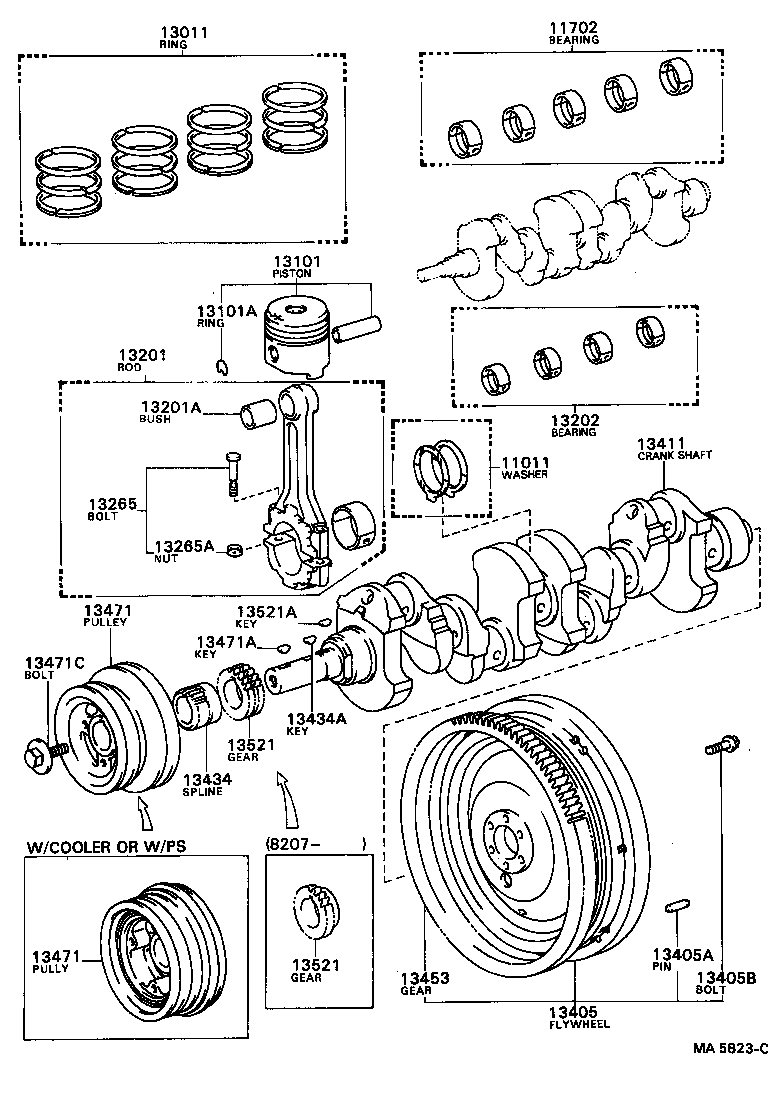88451-36100 PULLEY, CRANKSHAFT, NO.2 product image