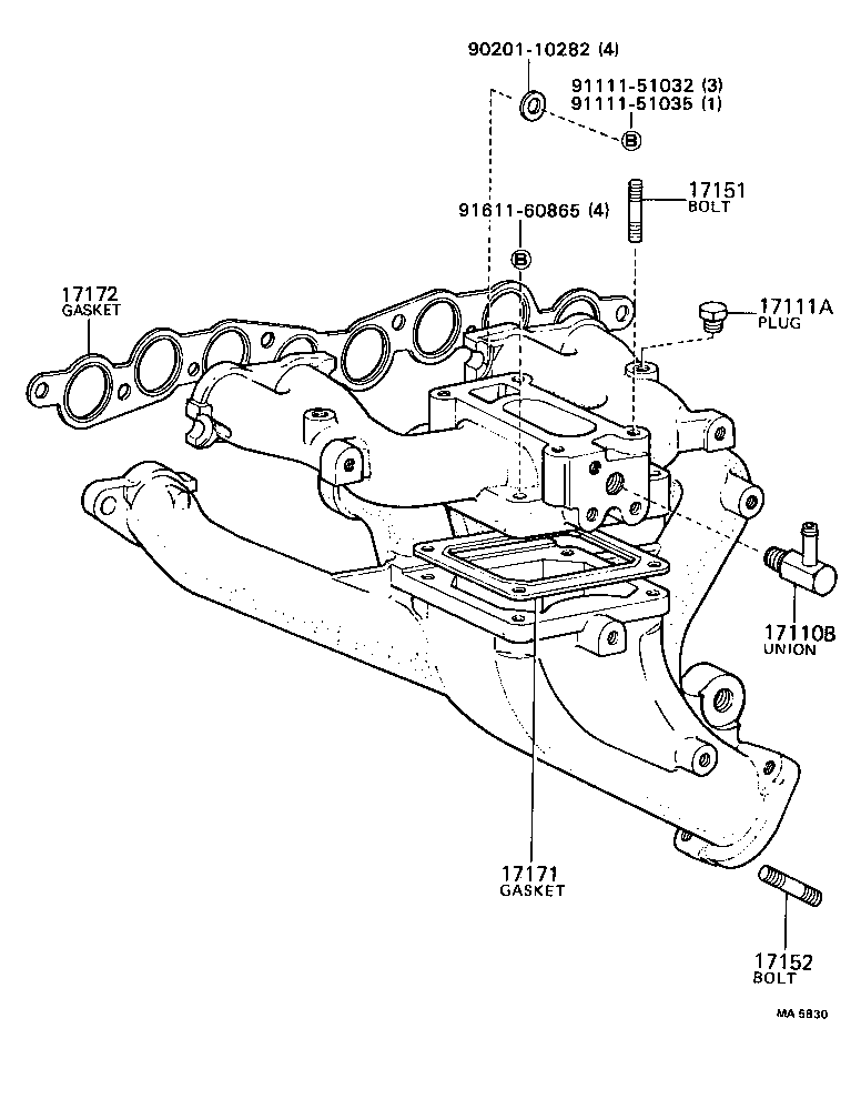 17111-71020 MANIFOLD, INTAKE product image