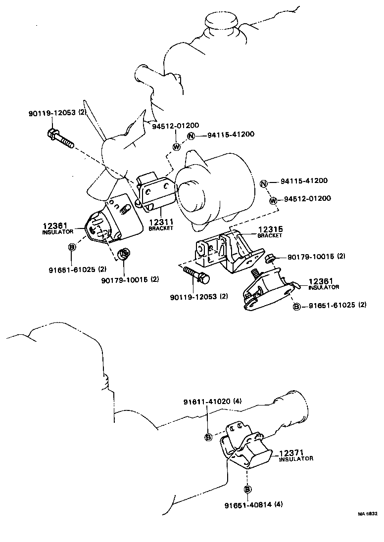 12361-73050 INSULATOR, ENGINE MOUNTING, FRONT product image