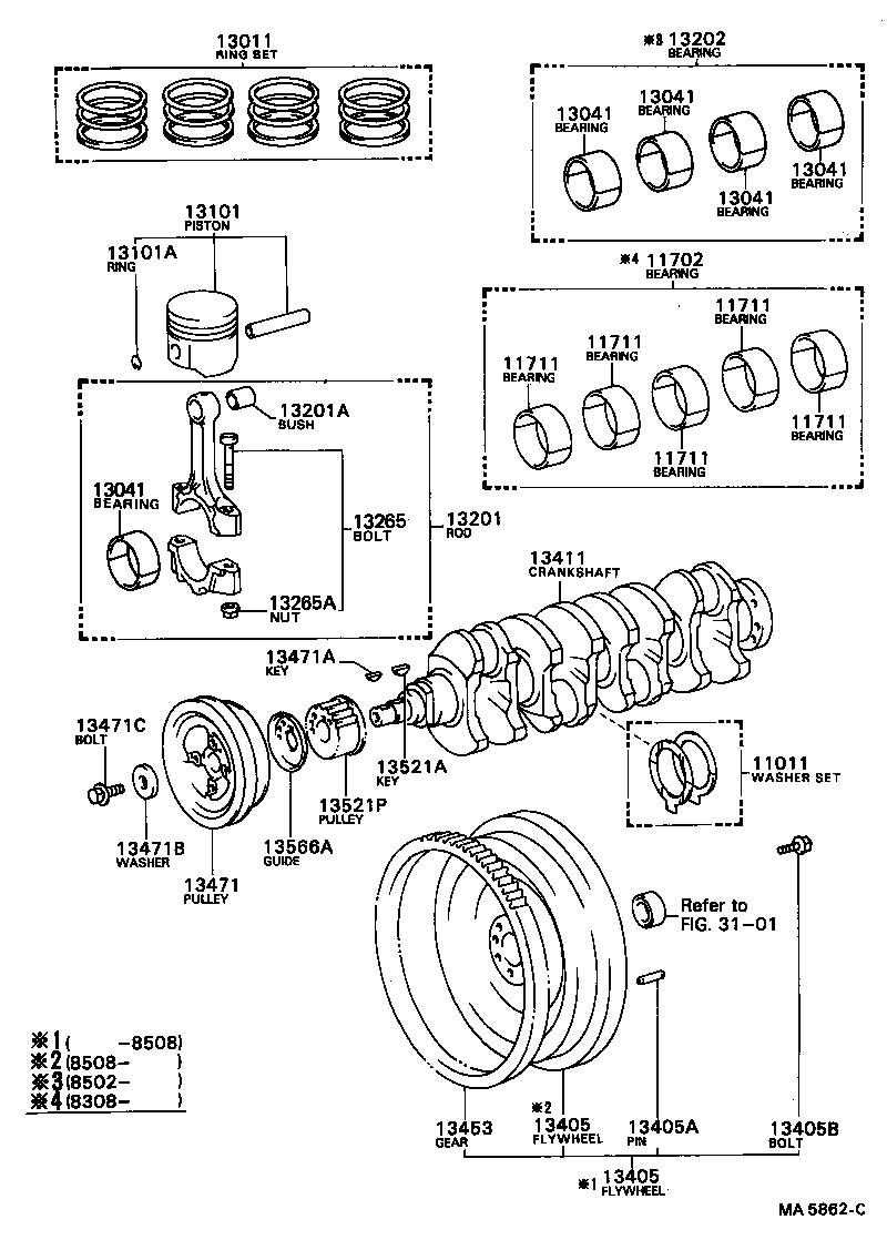 90105-10045 BOLT, FLYWHEEL SETTING product image