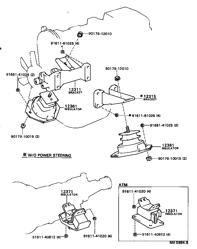 12315-70011 BRACKET, ENGINE MOUNTING, FRONT NO.1 LH product image