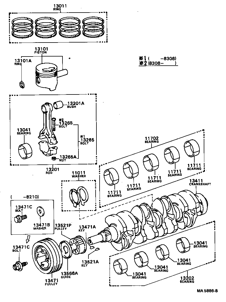11705-54040 BEARING SET, CRANKSHAFT product image