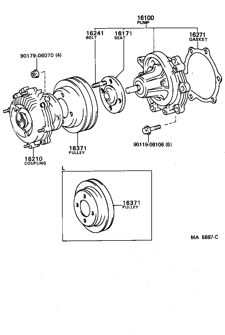 16100-49208 PUMP ASSY, ENGINE WATER product image