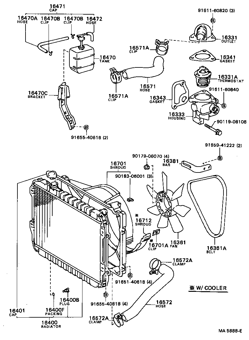 16381-35010 BAR, FAN BELT ADJUSTING product image
