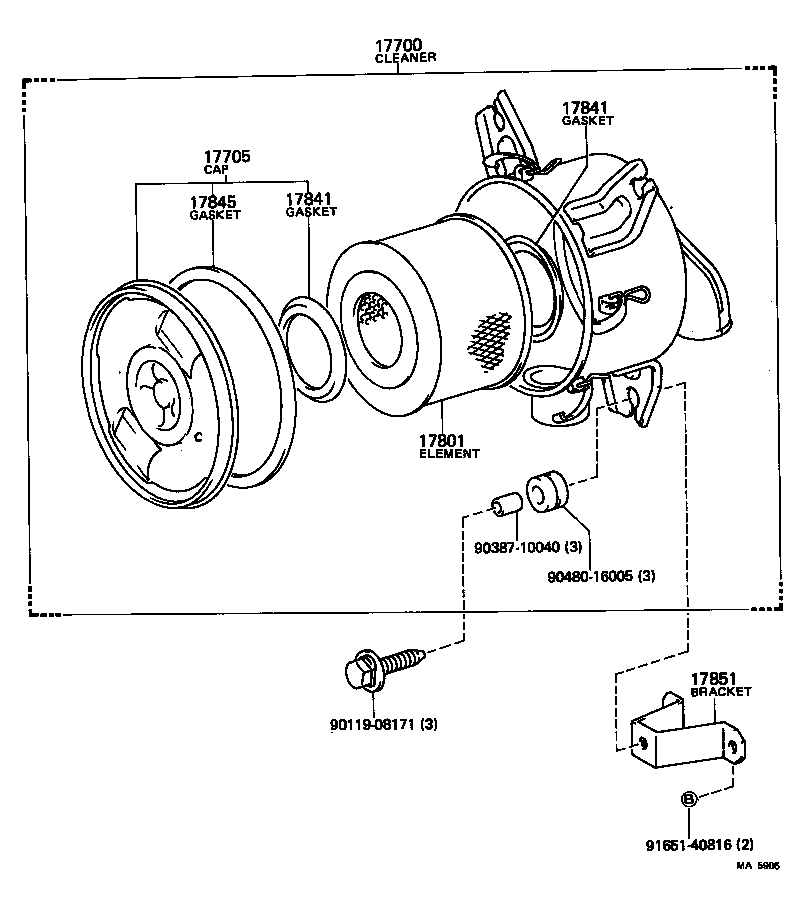 17851-54020 BRACKET, AIR CLEANER SUPPORT product image