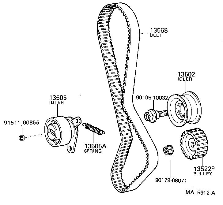 13503-70020 IDLER SUB-ASSY, TIMING BELT, NO.2 product image