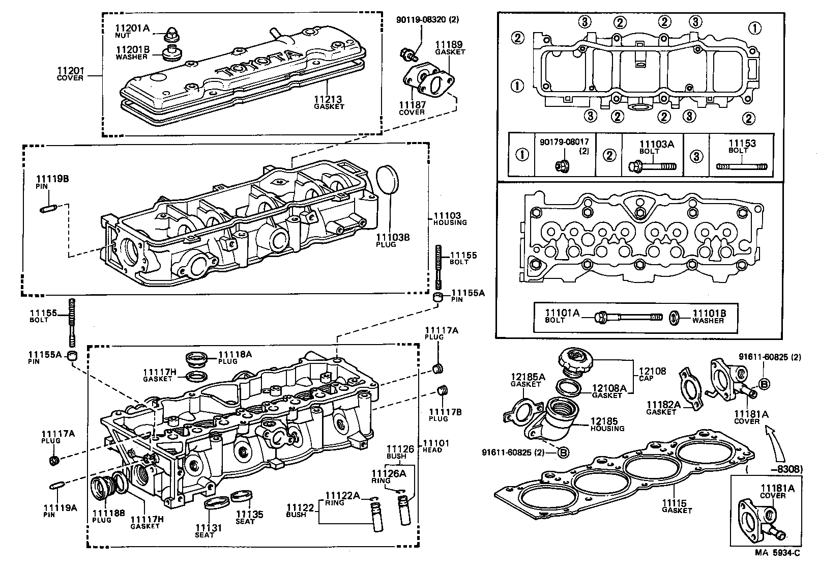 11101-41080 HEAD SUB-ASSY, CYLINDER product image