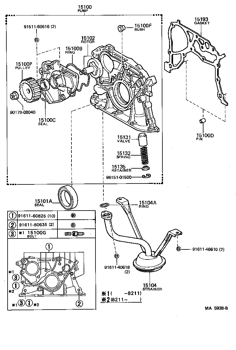 15115-36011 COVER, OIL PUMP product image