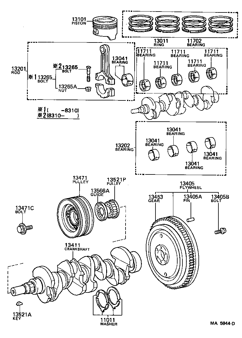 Toyota 13011-15011 RING SET, PISTON