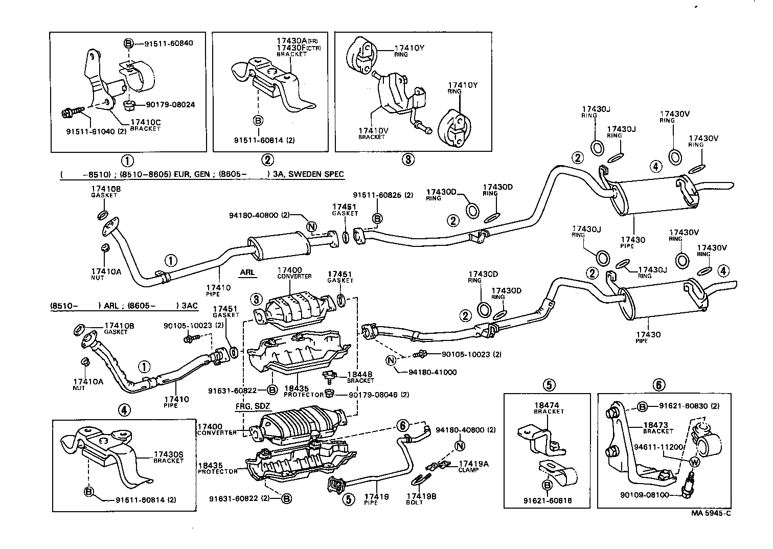 17430-15171 PIPE ASSY, EXHAUST, TAIL product image