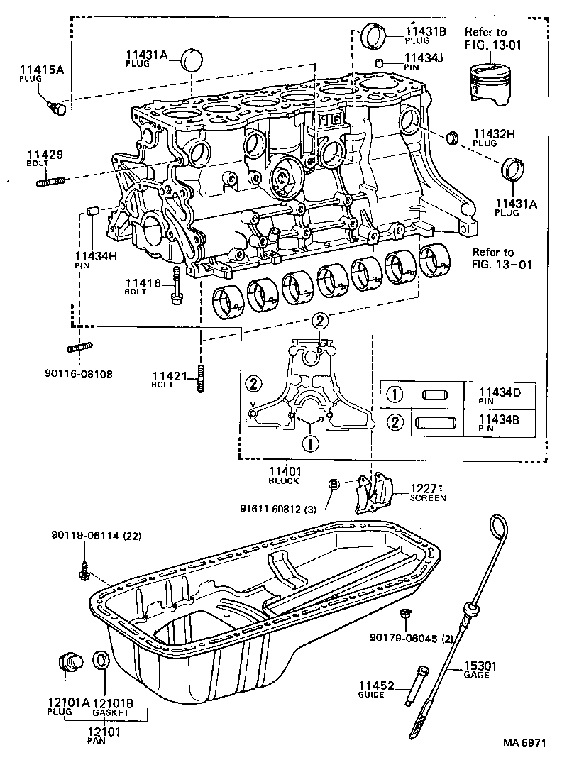 90116-08053 BOLT, STUD(FOR OIL FILTER) product image