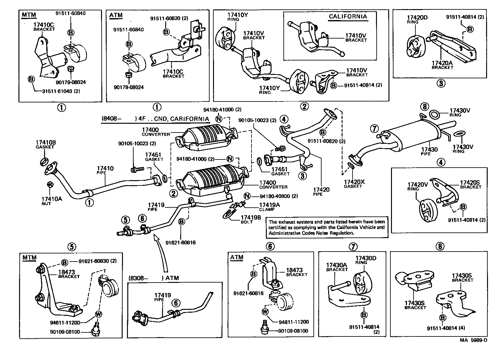 17430-15180 PIPE ASSY, EXHAUST, TAIL product image