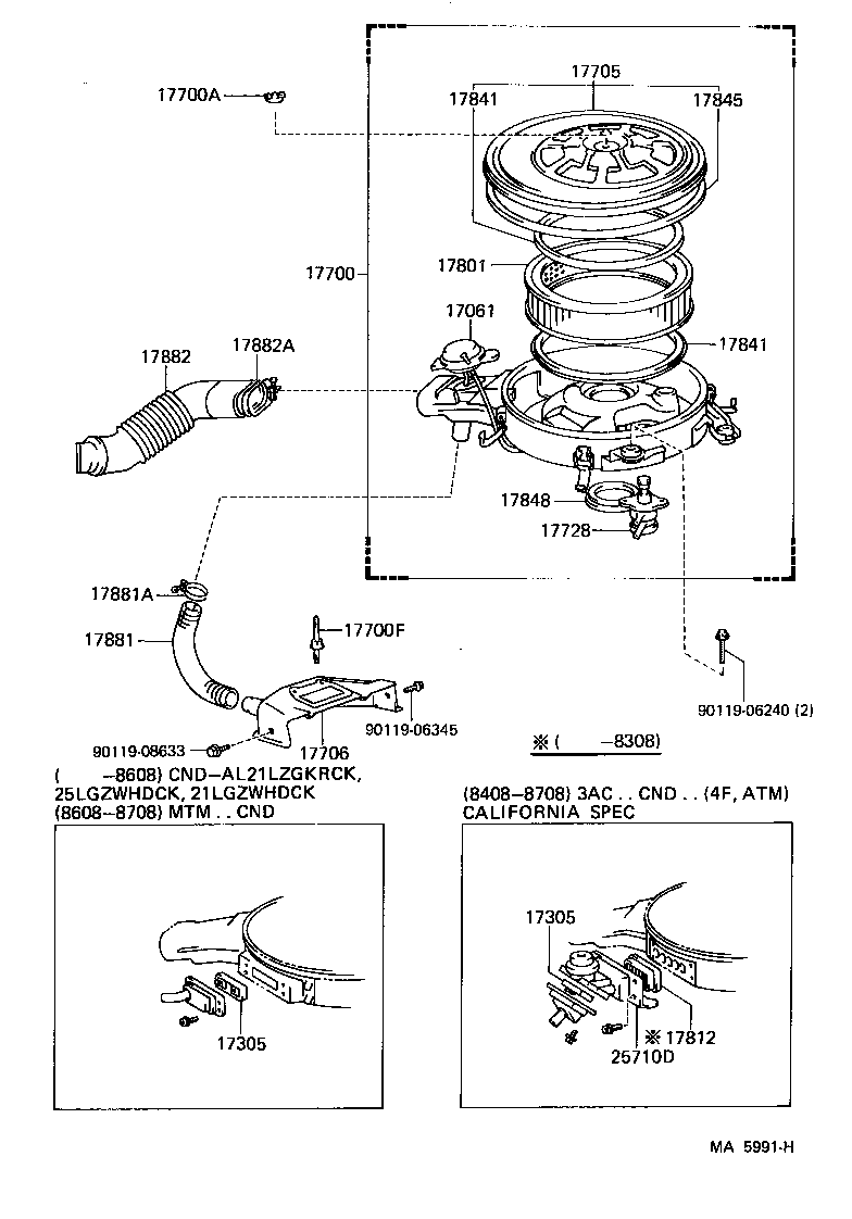 Toyota 17700-15110 CLEANER ASSY, AIR
