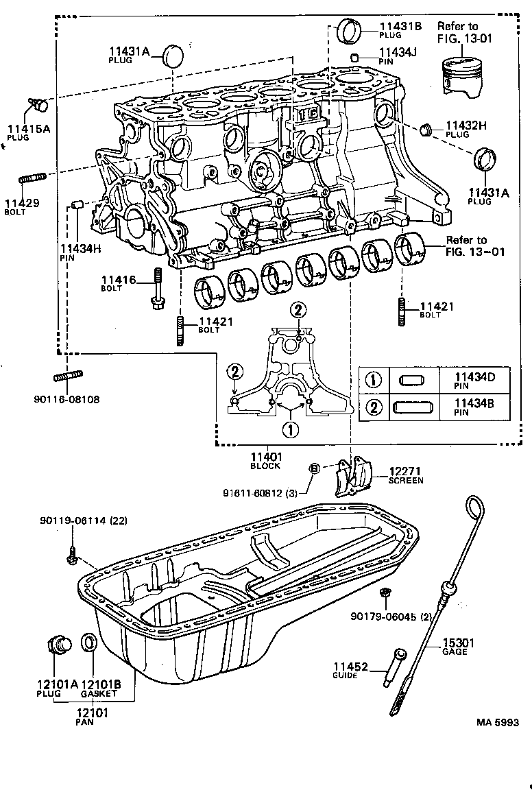 11401-49505 BLOCK SUB-ASSY, CYLINDER product image