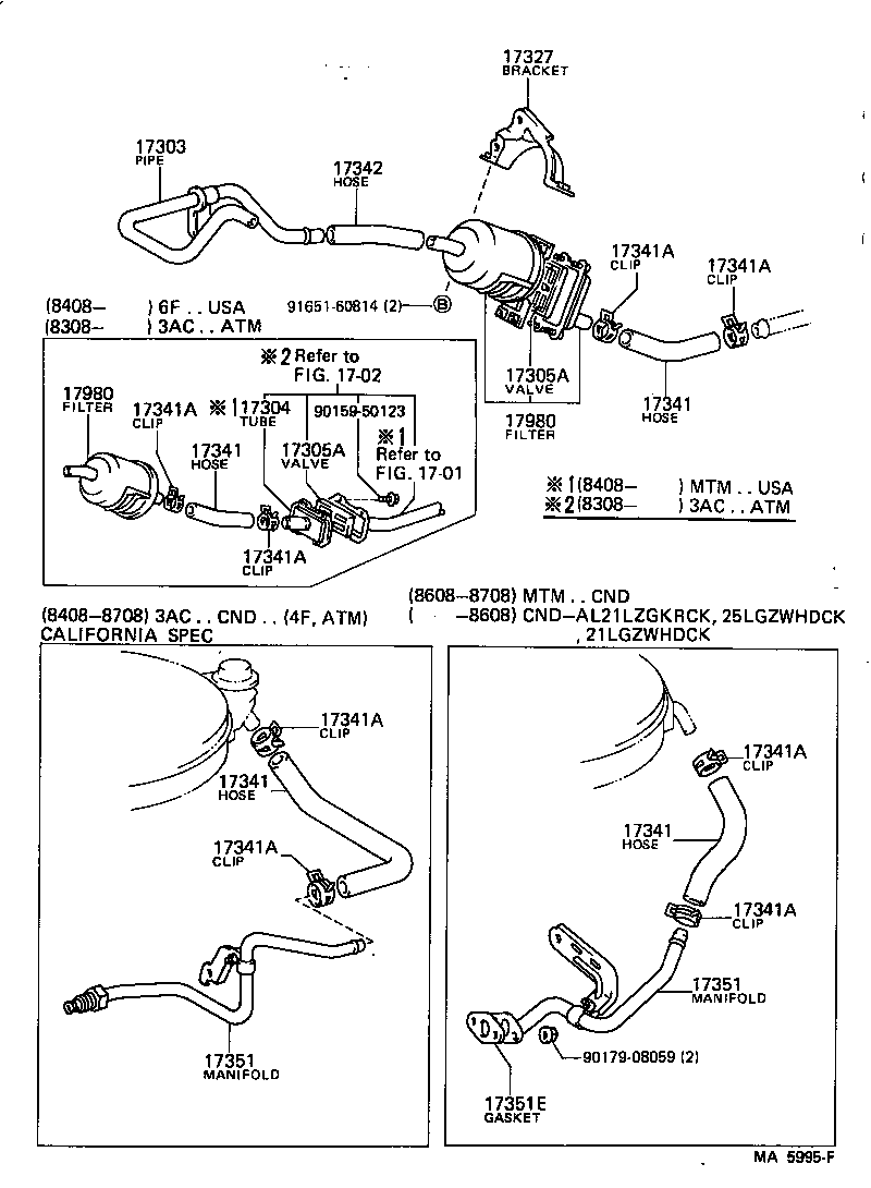 Toyota 90467-23003 CLAMP OR CLIP, NO.1(FOR AIR INJECTION SYSTEM HOSE, NO.1)