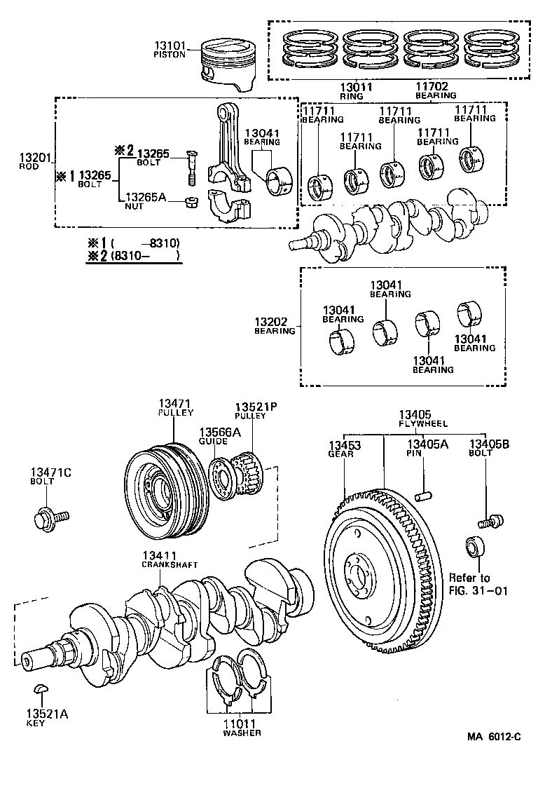 Toyota 13041-16040-01 BEARING, CONNECTING ROD