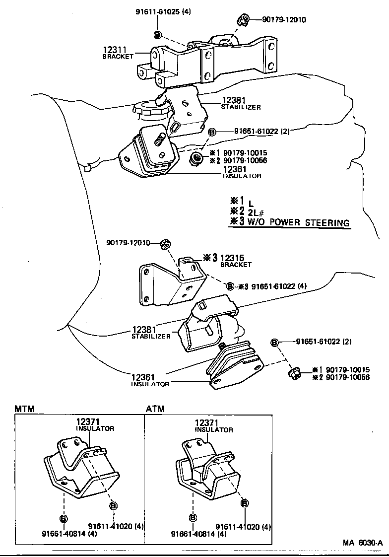 12311-70020 BRACKET, ENGINE MOUNTING, FRONT NO.1 RH product image