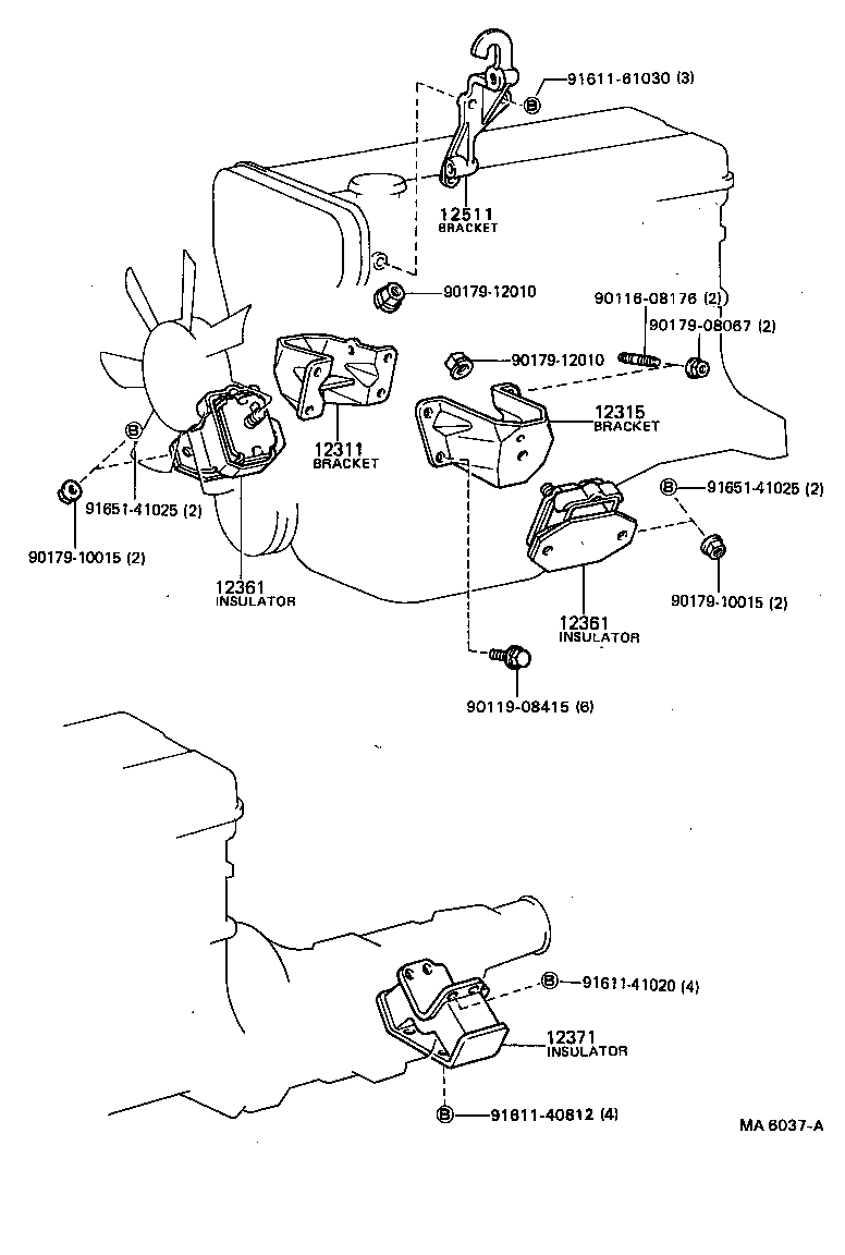12311-72010 BRACKET, ENGINE MOUNTING, FRONT NO.1 RH product image