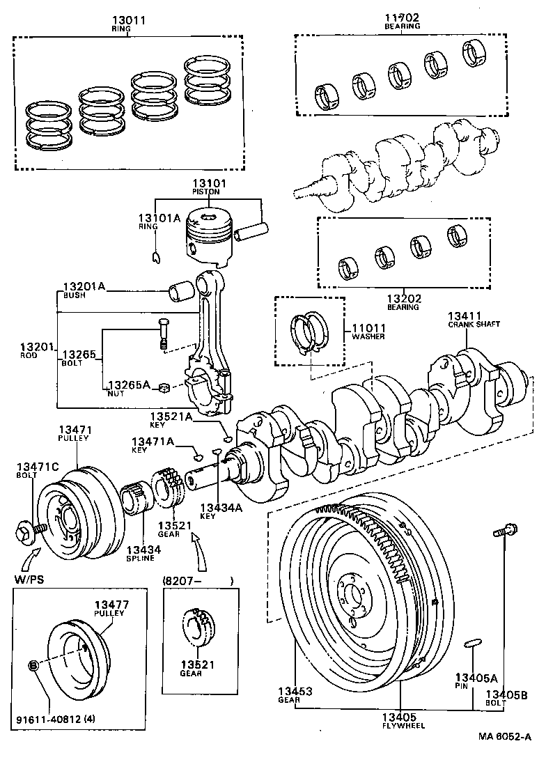 11705-54040 BEARING SET, CRANKSHAFT product image