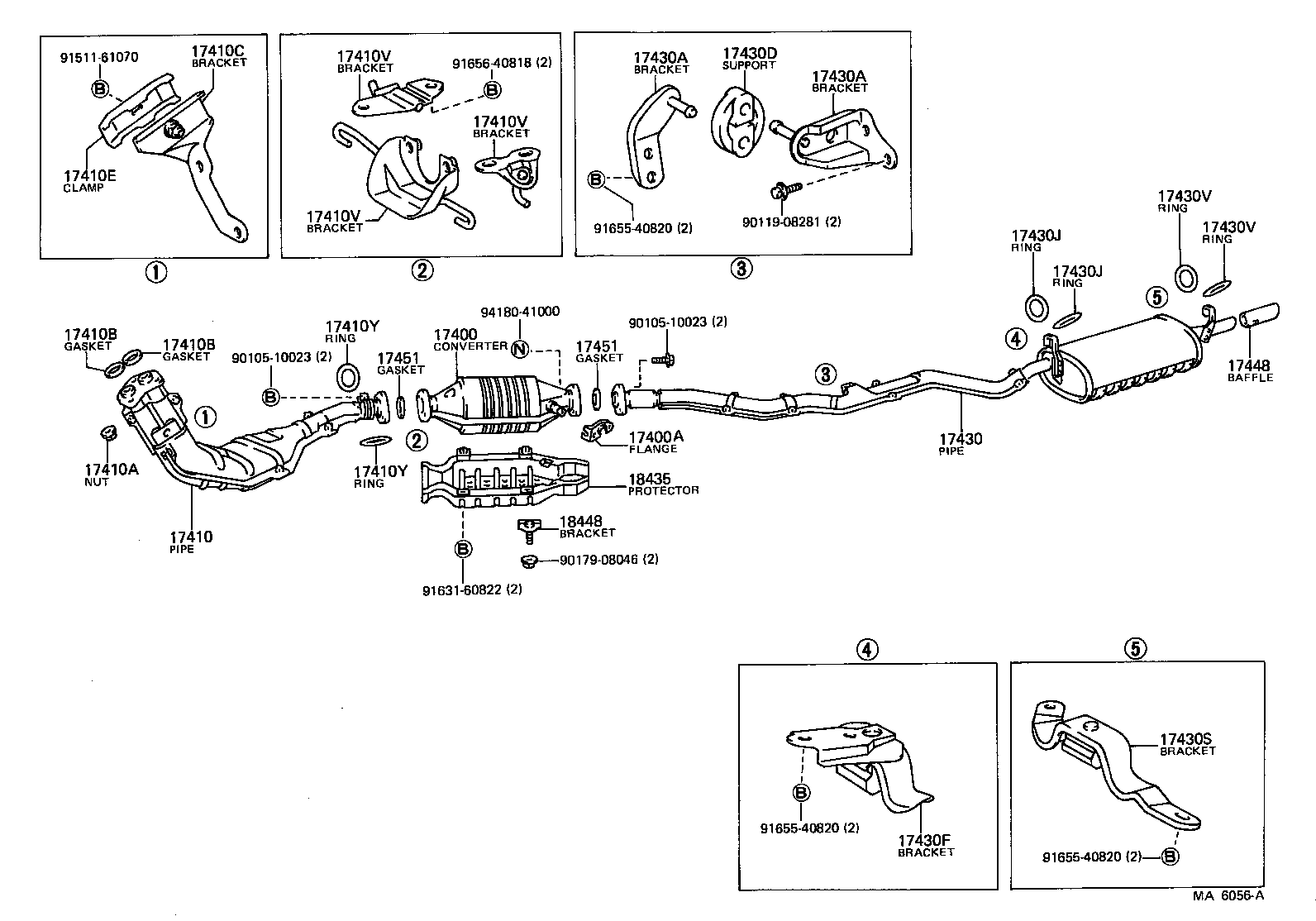 17410-70020 PIPE ASSY, EXHAUST, FRONT product image