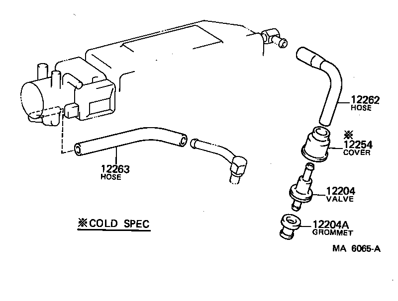 Toyota 12261-24021 HOSE, VENTILATION, NO.2