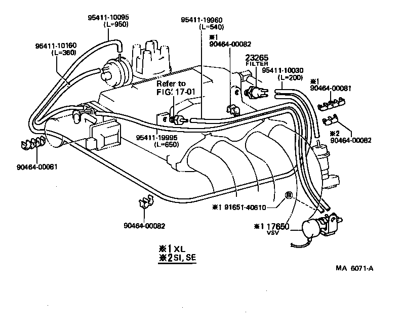 17303-13060 PIPE SUB-ASSY, AIR, NO.1 product image