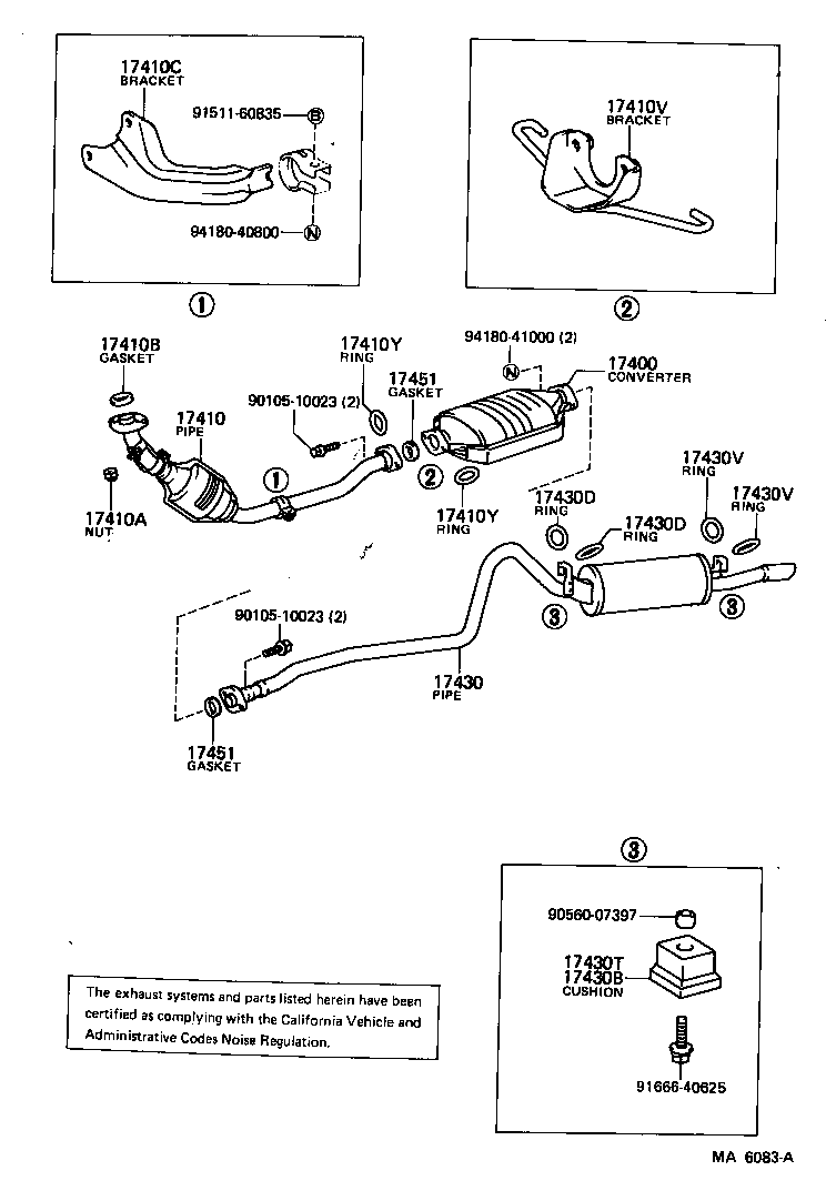 17420-13010 PIPE ASSY, EXHAUST, CENTER product image
