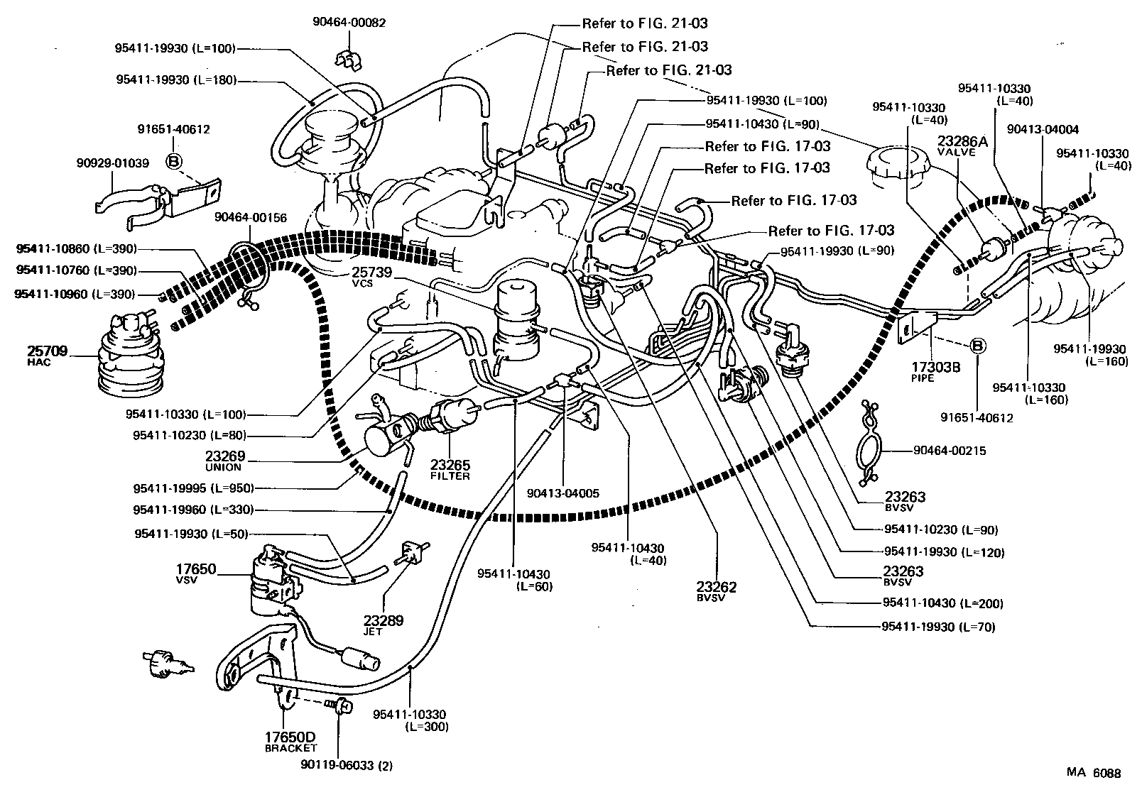 17303-35131 PIPE SUB-ASSY, AIR, NO.1 product image