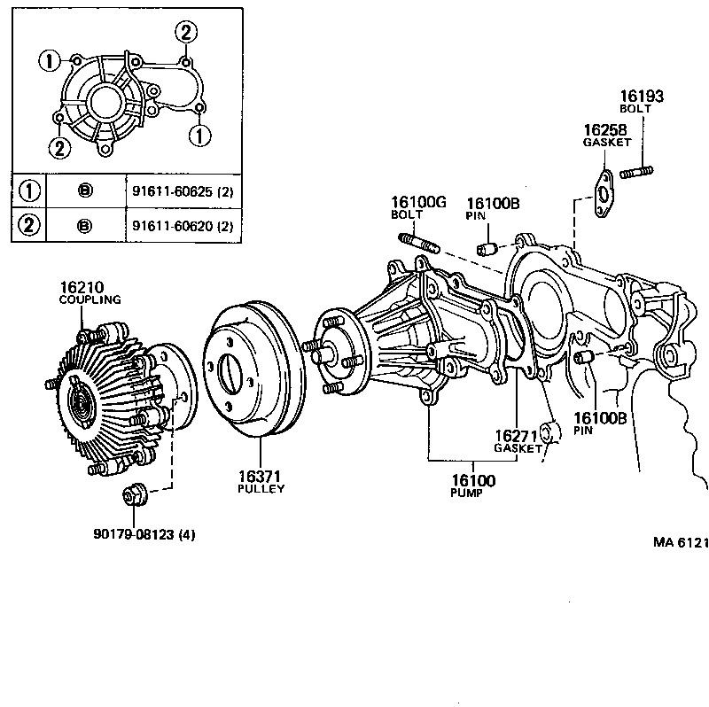 16100-49555 PUMP ASSY, ENGINE WATER product image