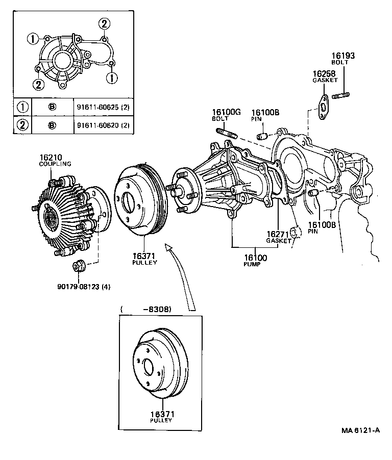 16100-49705 PUMP ASSY, ENGINE WATER product image