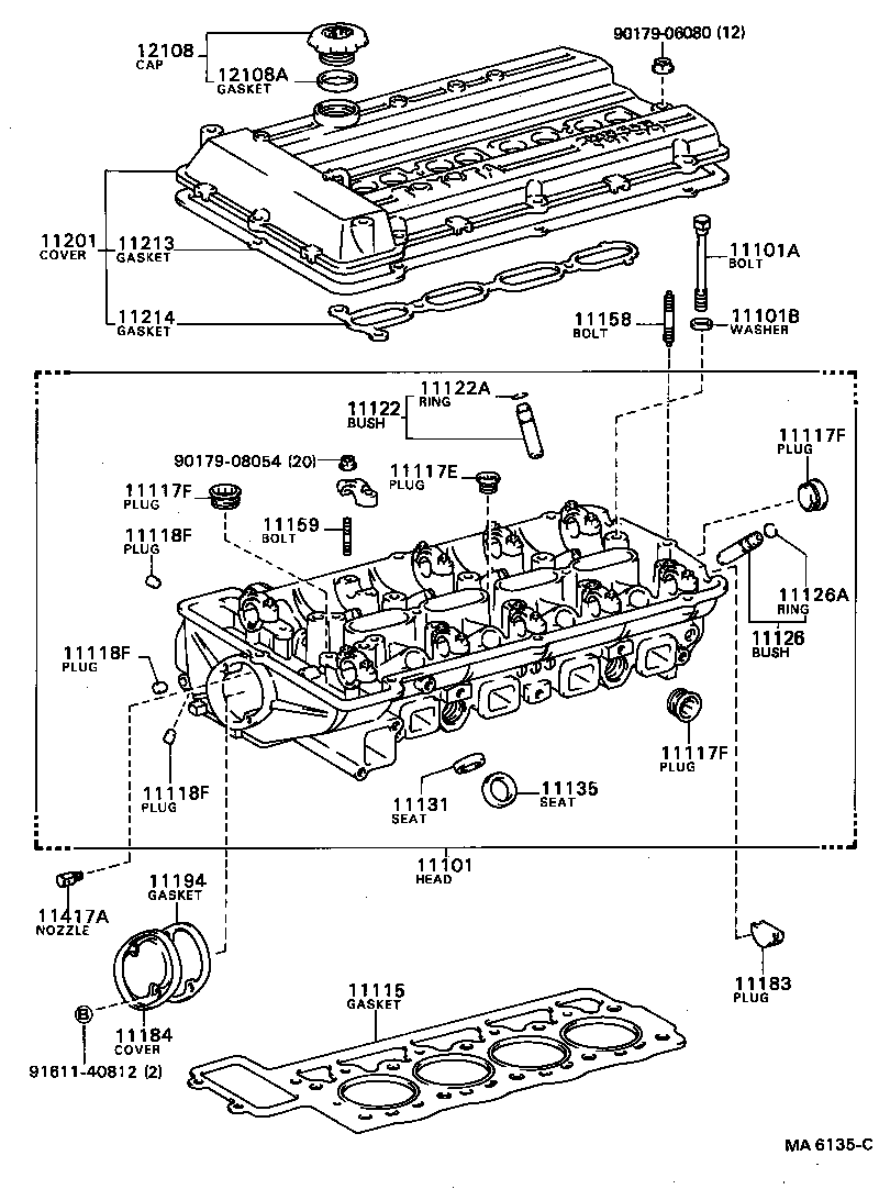 11101-41080 HEAD SUB-ASSY, CYLINDER product image