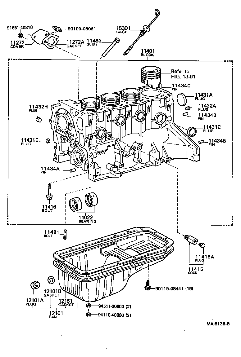 11401-69138 BLOCK SUB-ASSY, CYLINDER product image