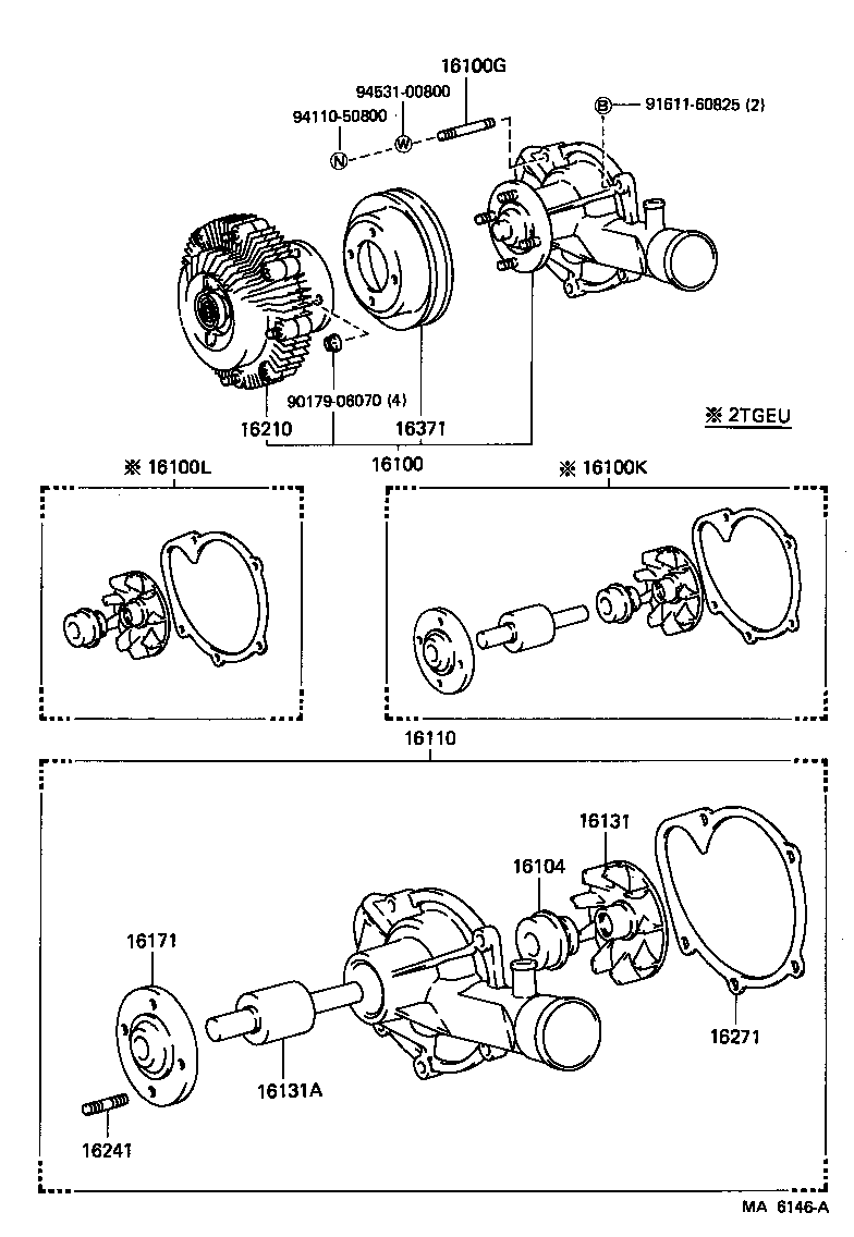 16100-49665 PUMP ASSY, ENGINE WATER product image