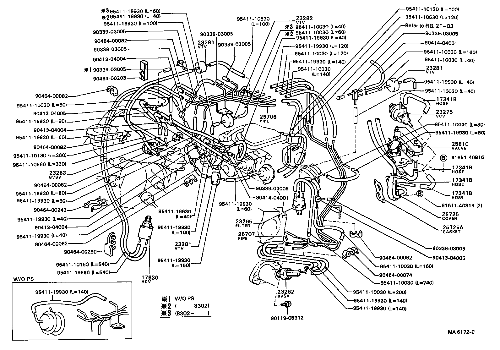 17343-63010 HOSE, NO.1(FOR AIR INJECTION SYSTEM) product image