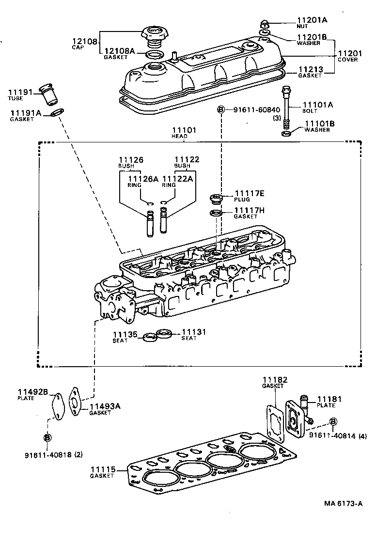 11101-49275 HEAD SUB-ASSY, CYLINDER product image