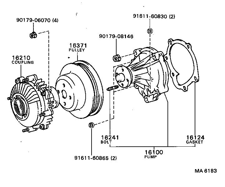 16100-59135 PUMP ASSY, ENGINE WATER product image