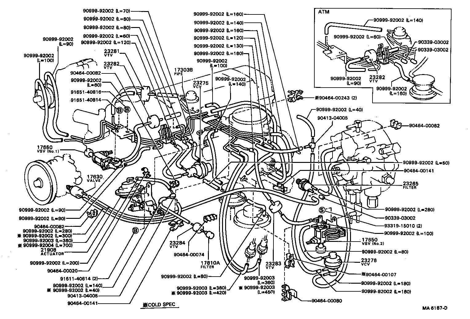 17303-73071 PIPE SUB-ASSY, AIR, NO.1 product image