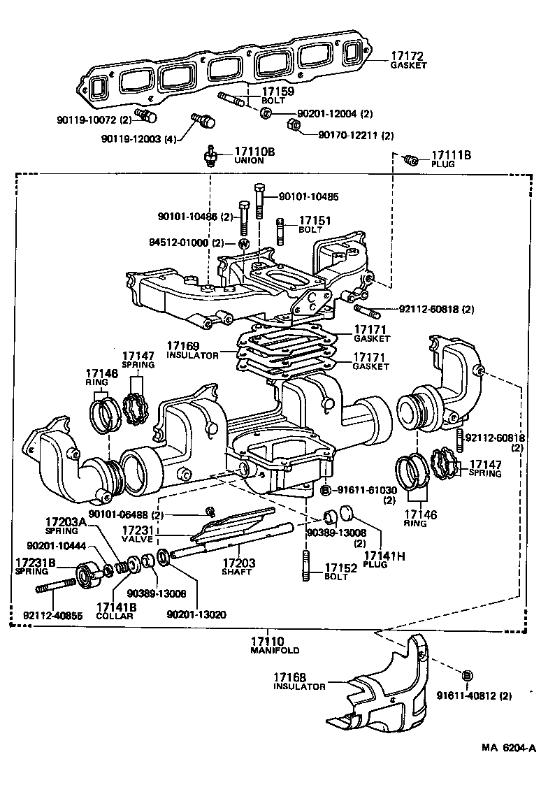 17136-68010 INSULATOR, INTAKE MANIFOLD, NO.2 product image