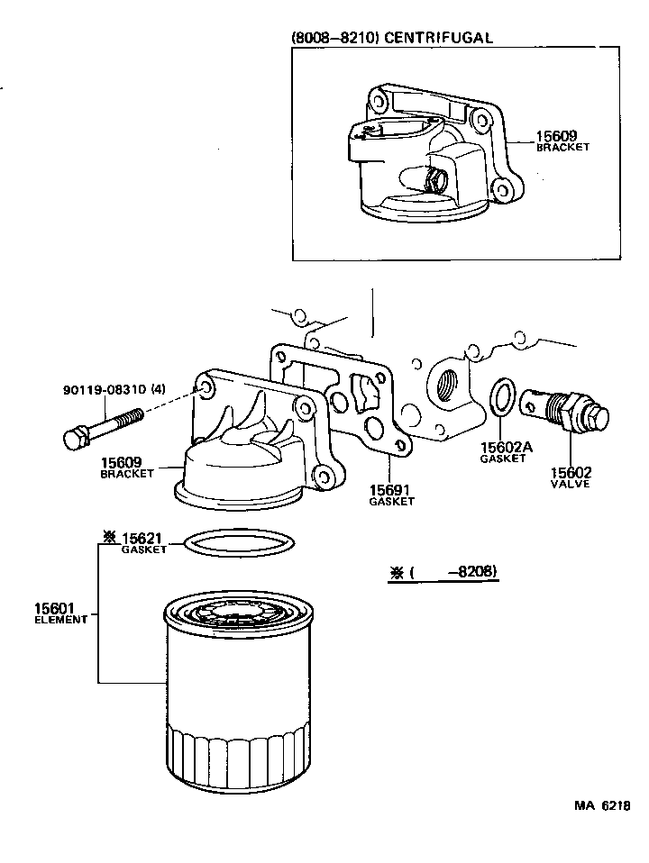 15609-68010 BRACKET SUB-ASSY, OIL FILTER product image
