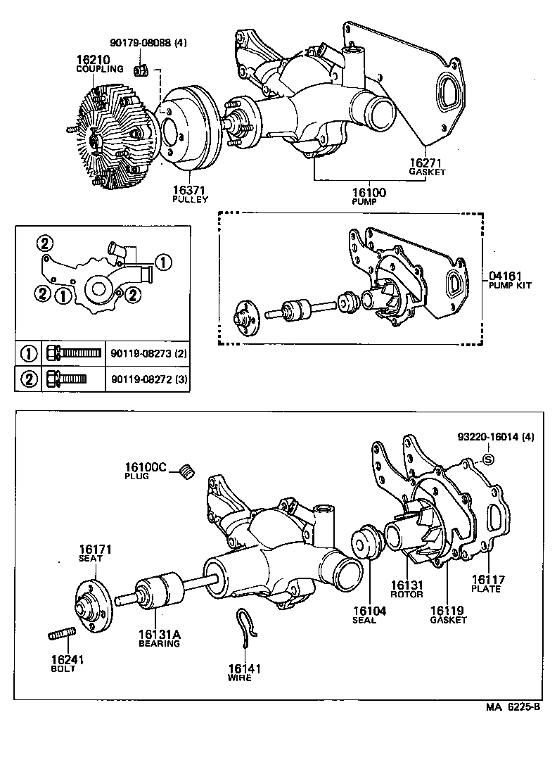 Toyota 16100-69035 PUMP ASSY, ENGINE WATER